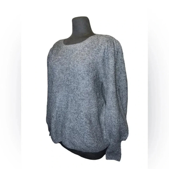 1. State Sweater Crewneck Ballon sleevees 1X plus size Heather Grey - Picture 4 of 6